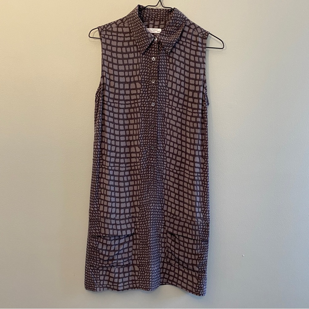 Equipment Femme Lucida Grey Print Silk Dress - Size: XS